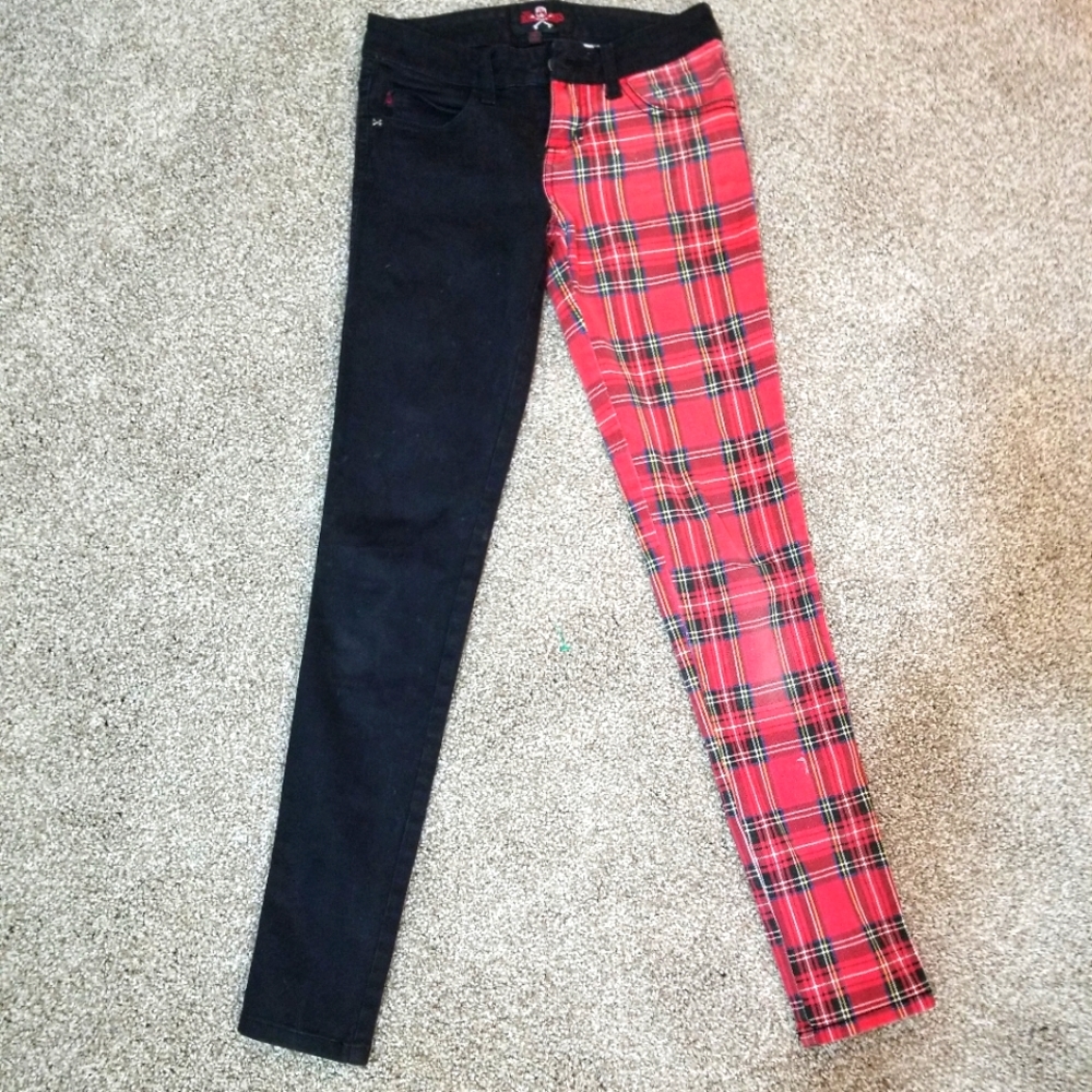 COPY - Bi-colored skinny punk jeans